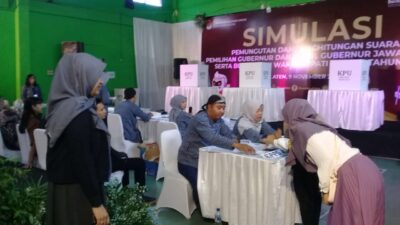 KPU Klaten Gelar Simulasi Pemungutan dan Penghitungan Surara Pilkada 2024